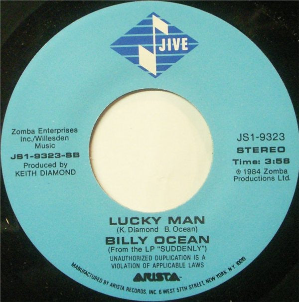 Billy Ocean : Suddenly / Lucky Man (7", Single)