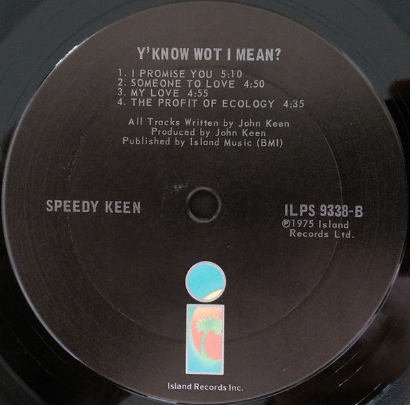 John "Speedy" Keen : Y'Know Wot I Mean? (LP, Album)
