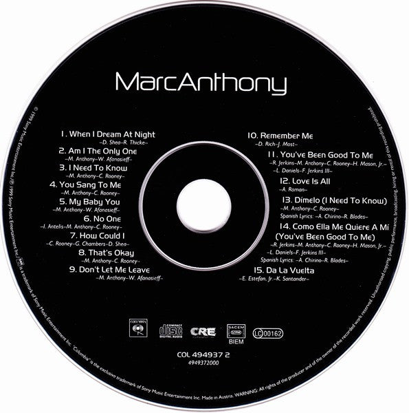 Marc Anthony : Marc Anthony (CD, Album)