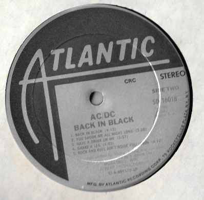 AC/DC : Back In Black (LP, Album, Club)