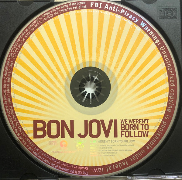 Bon Jovi : We Weren't Born To Follow (CD, Single, Promo)