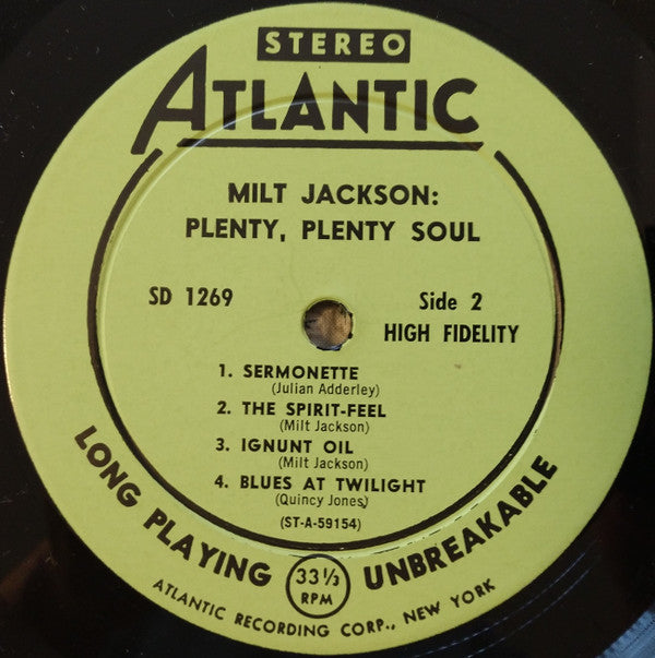 Milt Jackson : Plenty, Plenty Soul (LP, Album, Gre)