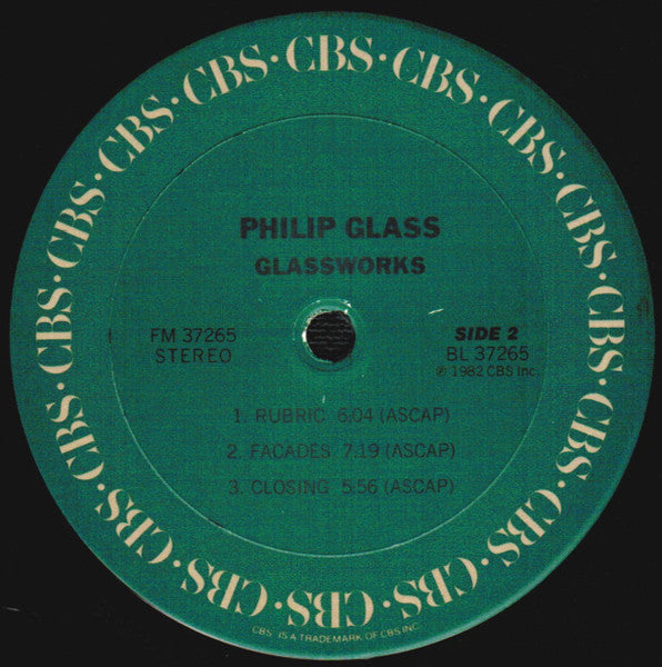 Philip Glass : Glassworks (LP, Album, Pit)