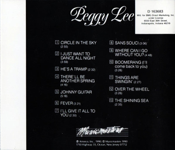Peggy Lee : The Peggy Lee Songbook - There'll Be Another Spring (CD, Album, Club)