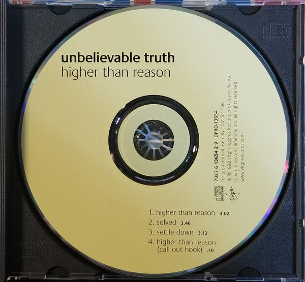 Unbelievable Truth : Higher Than Reason (CD, Promo)
