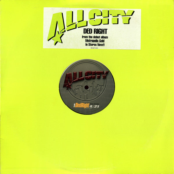 All City : Ded Right (12", Promo)