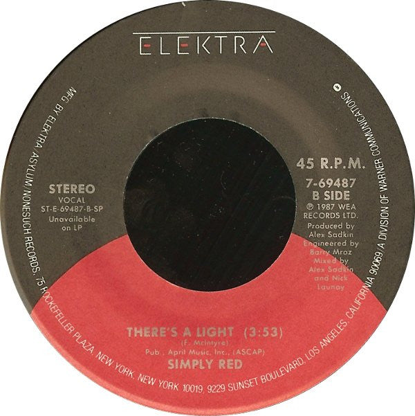Simply Red : The Right Thing (7", Single, Spe)