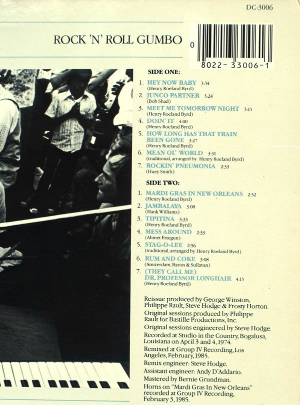 Professor Longhair : Rock 'N' Roll Gumbo (LP, Album, RE)