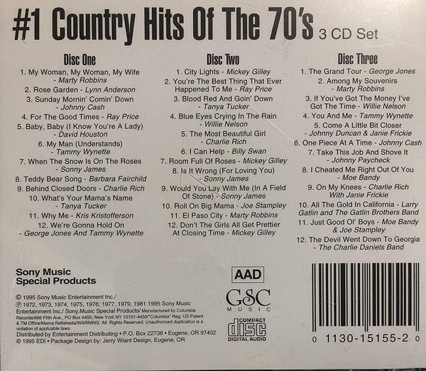 Various : #1 Country Hits of the 70's (3xCD, Comp)