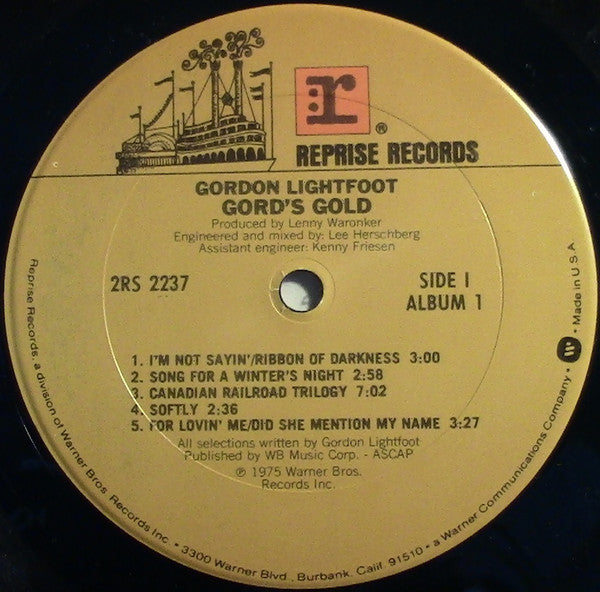 Gordon Lightfoot : Gord's Gold (2xLP, Comp, RE, Gat)