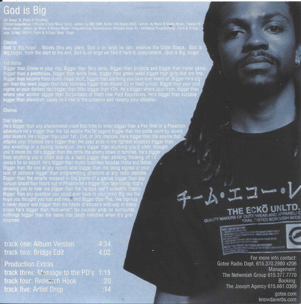 Knowdaverbs : God Is Big (CD, Advance, Maxi, Promo)