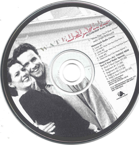 Watermark : More Than You'll Ever Know (CD, Maxi, Promo)