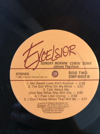 Johnny Paycheck : Sunday Mornin' Comin' Down (LP, Comp)