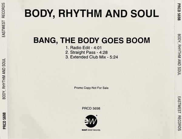 Body, Rhythm and Soul : Bang, The Body Goes Boom (CD, Single, Promo)