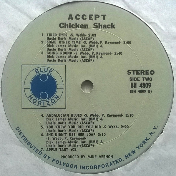 Chicken Shack : Accept Chicken Shack (LP, Album)