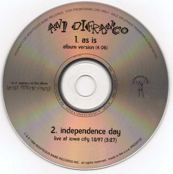 Ani DiFranco : As Is (CD, Single, Promo)