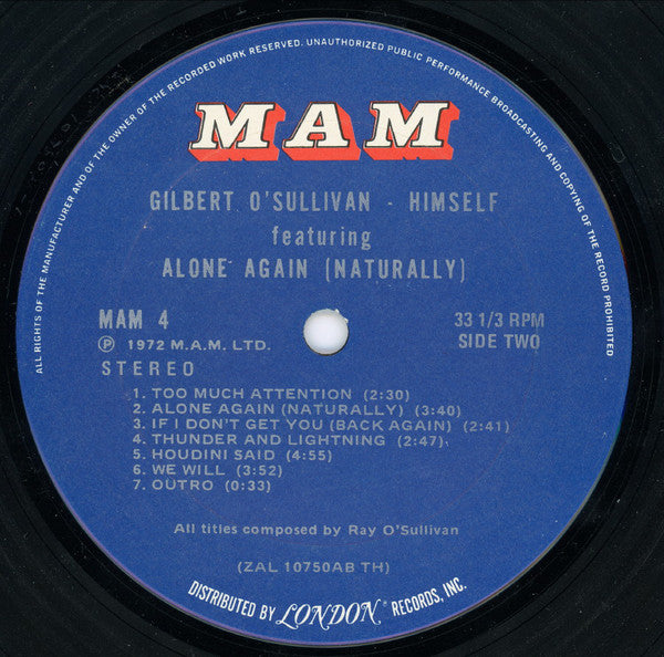 Gilbert O'Sullivan : Himself (LP, Album, Ter)