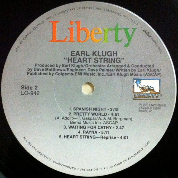 Earl Klugh : Heart String (LP, Album, RE)
