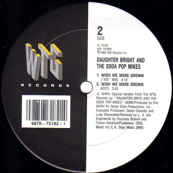 Daughter Brite And The Soda Pop Mikes : Wish We Were Grown (12")