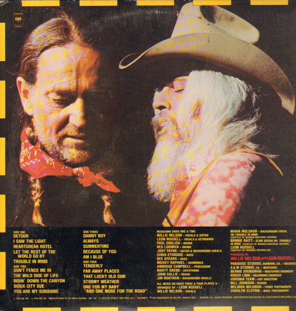 Willie Nelson And Leon Russell : One For The Road (2xLP, Album, San)