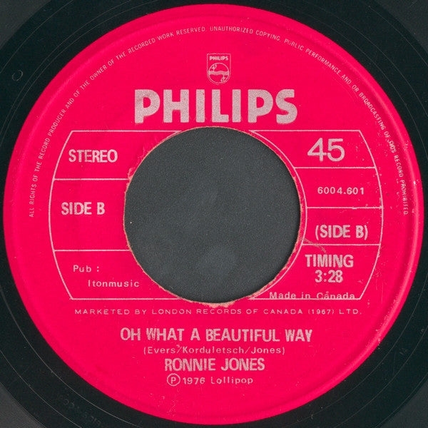 Ronnie Jones : Soul Sister (7", Single)