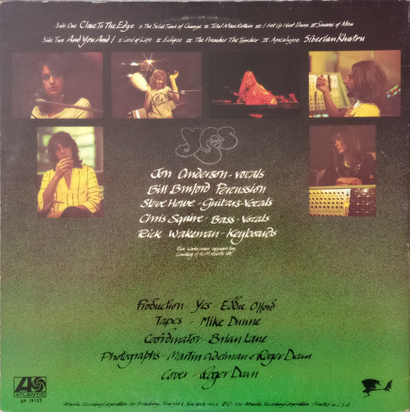 Yes : Close To The Edge (LP, Album, RE, Gat)