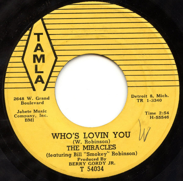 The Miracles : Shop Around / Who's Lovin You (7", Single, Mono, L1 )