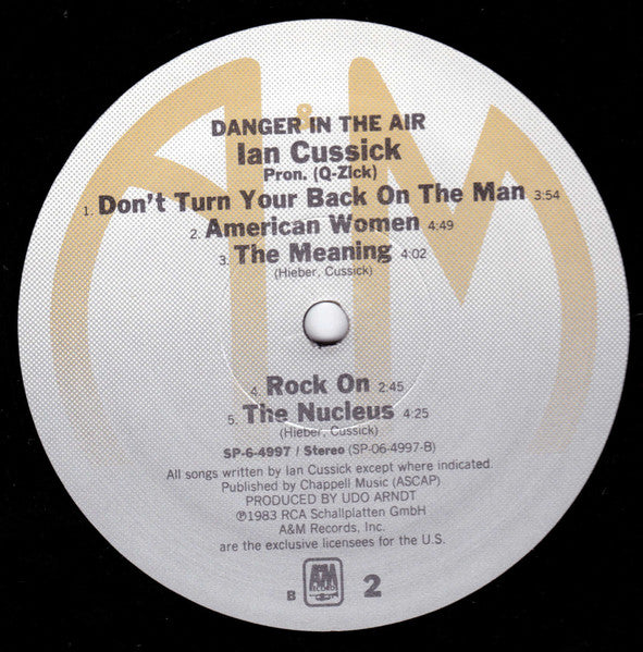 Ian Cussick : Danger In The Air (LP, Album, EMW)