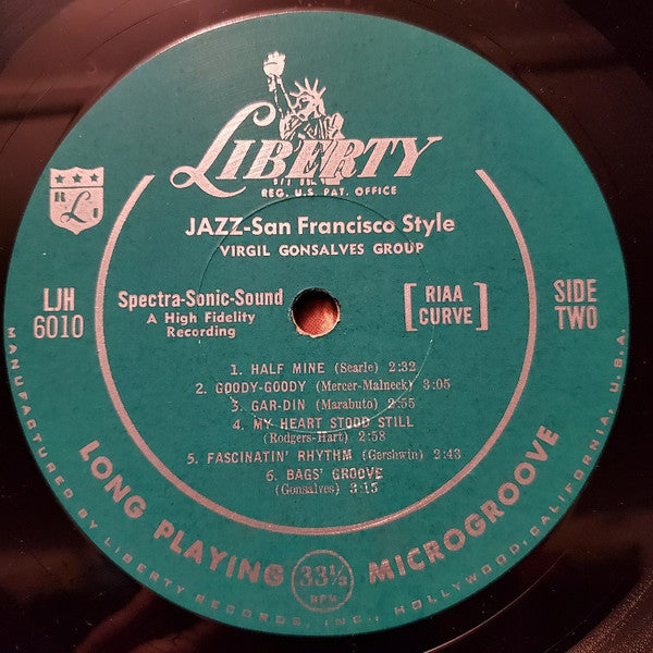 Virgil Gonsalves Sextet : Jazz San Francisco Style (LP, Album)