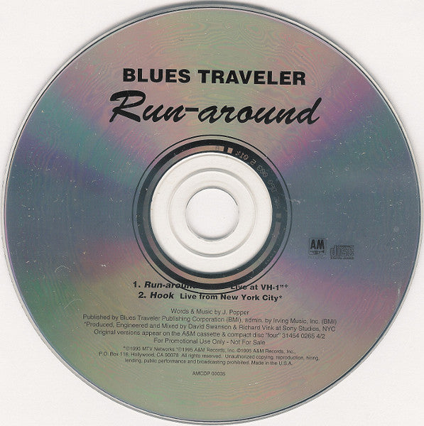 Blues Traveler : Run-Around (CD, Single, Promo)