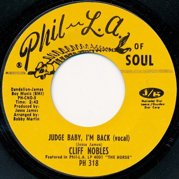 Cliff Nobles & Co : Horse Fever / Judge Baby, I'm Back (7", Single, Styrene, Pit)