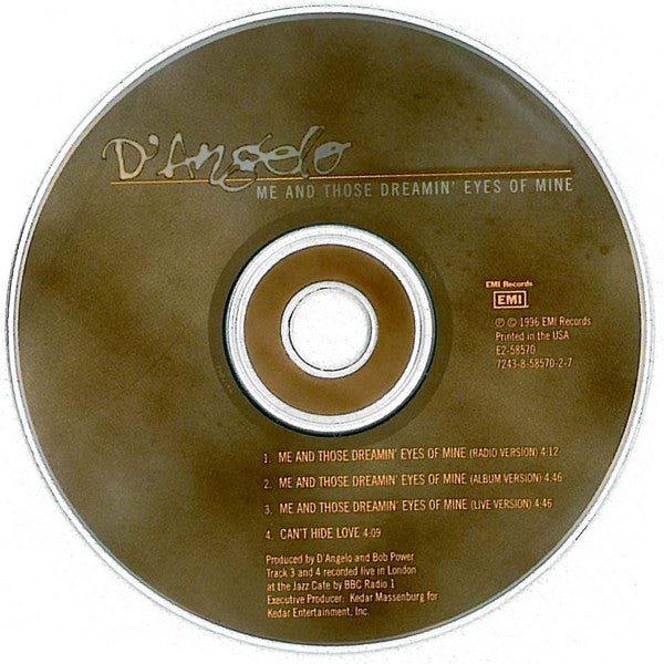 D'Angelo : Me And Those Dreamin' Eyes Of Mine (CD, Single)