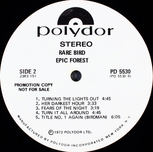 Rare Bird : Epic Forest (LP, Album, Promo)