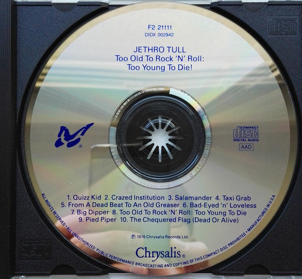 Jethro Tull : Too Old To Rock 'N' Roll: Too Young To Die! (CD, Album, RE, RP)