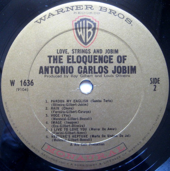 Antonio Carlos Jobim : Love, Strings And Jobim (The Eloquence Of Antonio Carlos Jobim) (LP, Album, Mono)