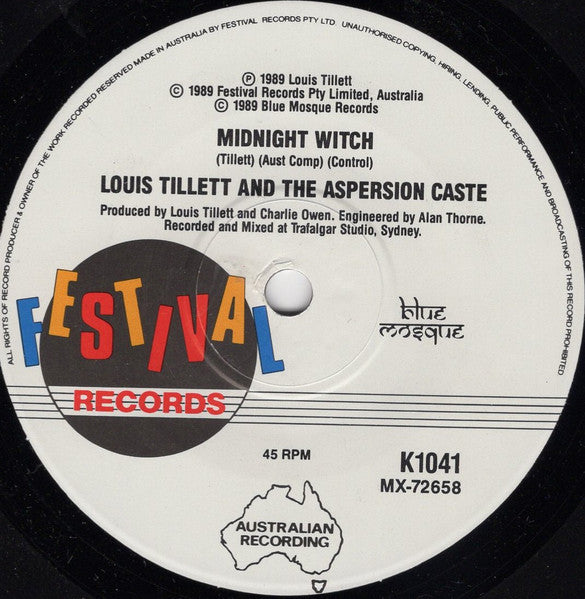 Louis Tillett And The Aspersion Caste : Condemned To Live / Midnight Witch (7", Single, Ltd)