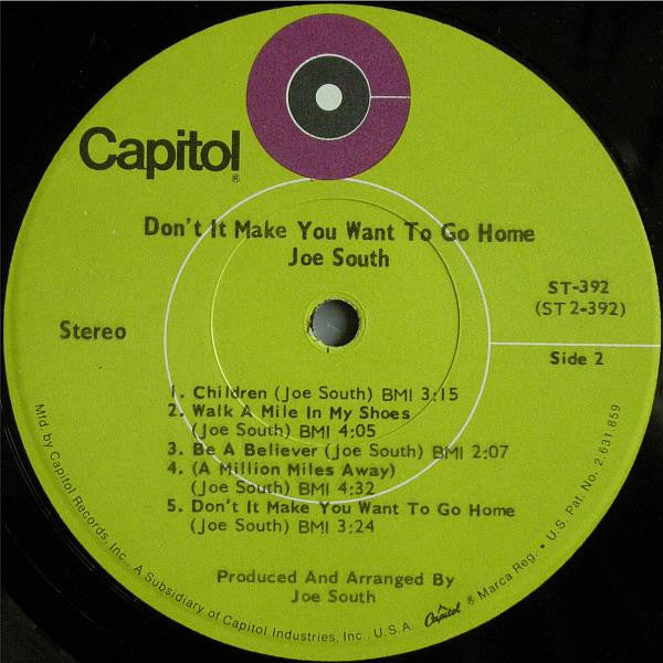 Joe South : Don't It Make You Want To Go Home (LP, Album, Scr)