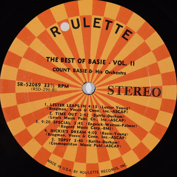 Count Basie Orchestra : The Best Of Basie Vol. 2 (LP, Comp)