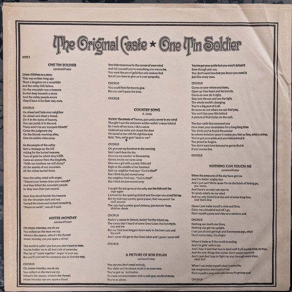 The Original Caste : One Tin Soldier (LP, Album, Bes)