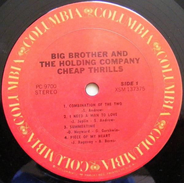 Big Brother & The Holding Company : Cheap Thrills (LP, Album, RE, Gat)