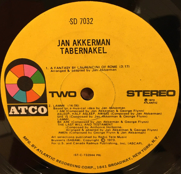 Jan Akkerman : Tabernakel (LP, Album, 75 )
