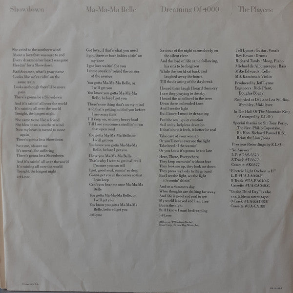 Electric Light Orchestra : On The Third Day (LP, Album)