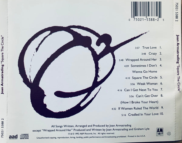 Joan Armatrading : Square The Circle (CD, Album)