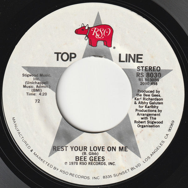 Bee Gees : Too Much Heaven / Rest Your Love On Me (7", Single, RE)