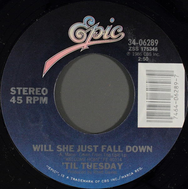 'Til Tuesday : What About Love (7", Single, Styrene)
