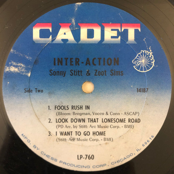 Sonny Stitt & Zoot Sims : Inter-Action (LP, Album, Mono)