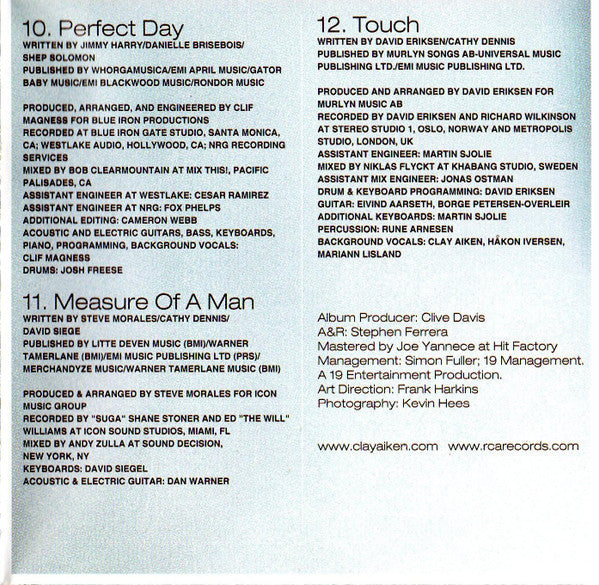 Clay Aiken : Measure Of A Man (CD, Album)