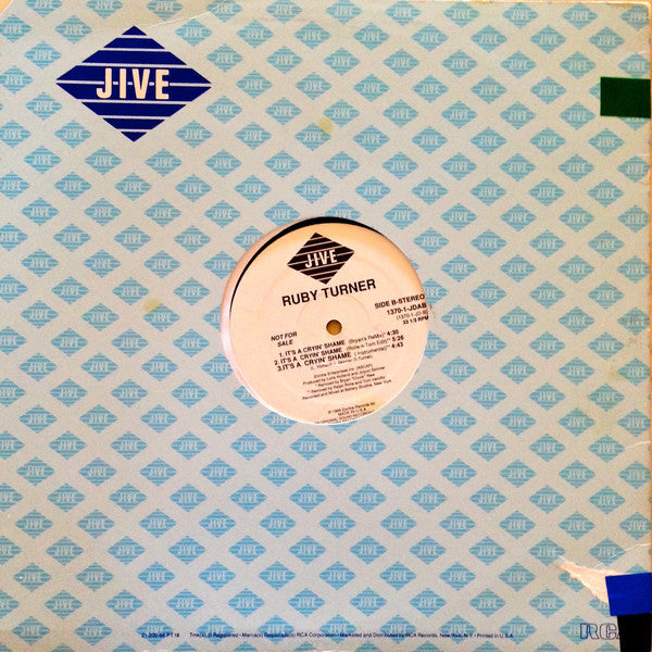 Ruby Turner : It's A Crying Shame (12", Promo)