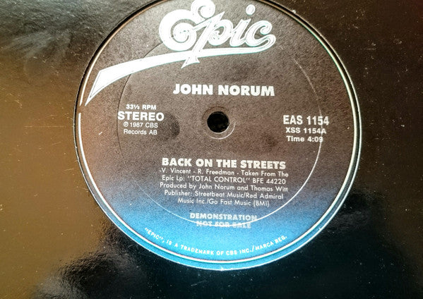John Norum : Back On The Streets (12", Single, Promo)