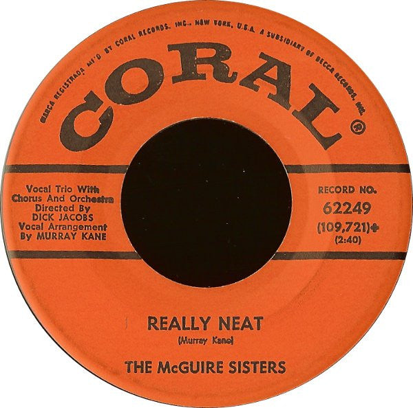 The McGuire Sisters* : Just For Old Time's Sake (7", Single, Glo)